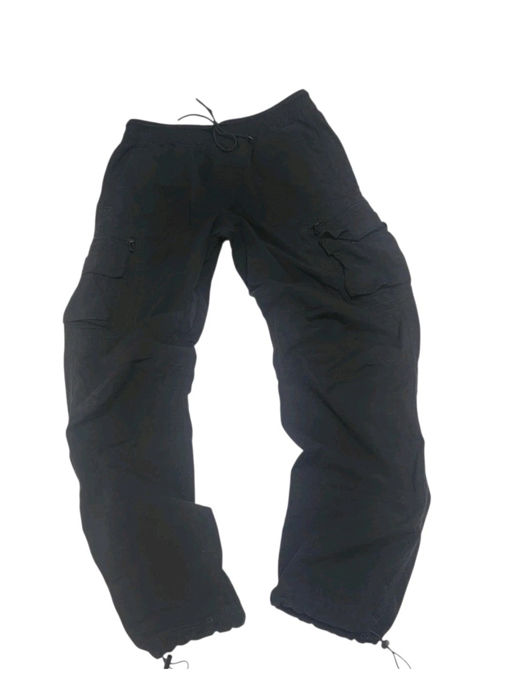 Aeropostale Mens M Black Active Utility Pant Cargo 4097 Elastic Waist Drawstring